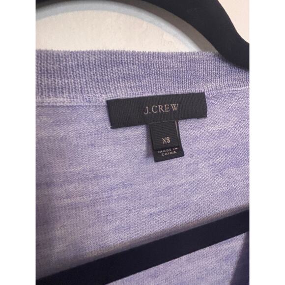 J Crew Womens Purple Vneck Knit Sweater XS 100% Merino Wool Cozy Casual Winter - Picture 3 of 7